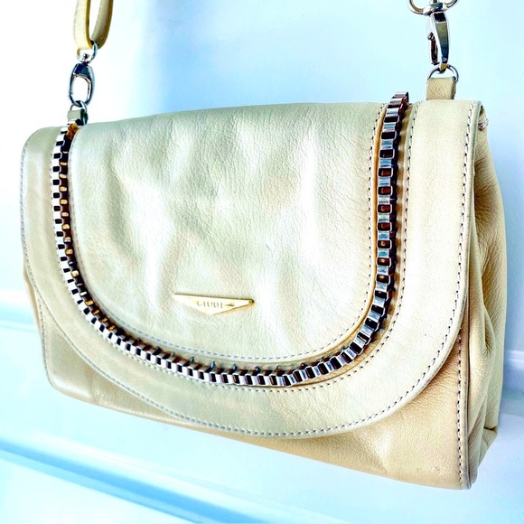 GIUDI LEATHER YELLOW CROSSBODY VINTAGE SHOULDER WOMEN BAG - Picture 3 of 16